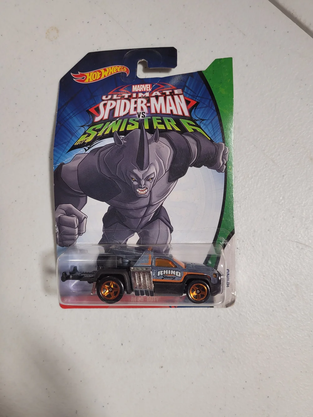 Hot Wheels Marvel Rhino Pickup Truck - Black & Orange